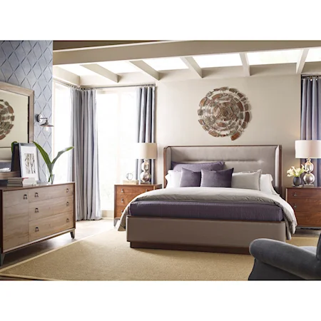 Contemporary California King Upholstered Bedroom Group